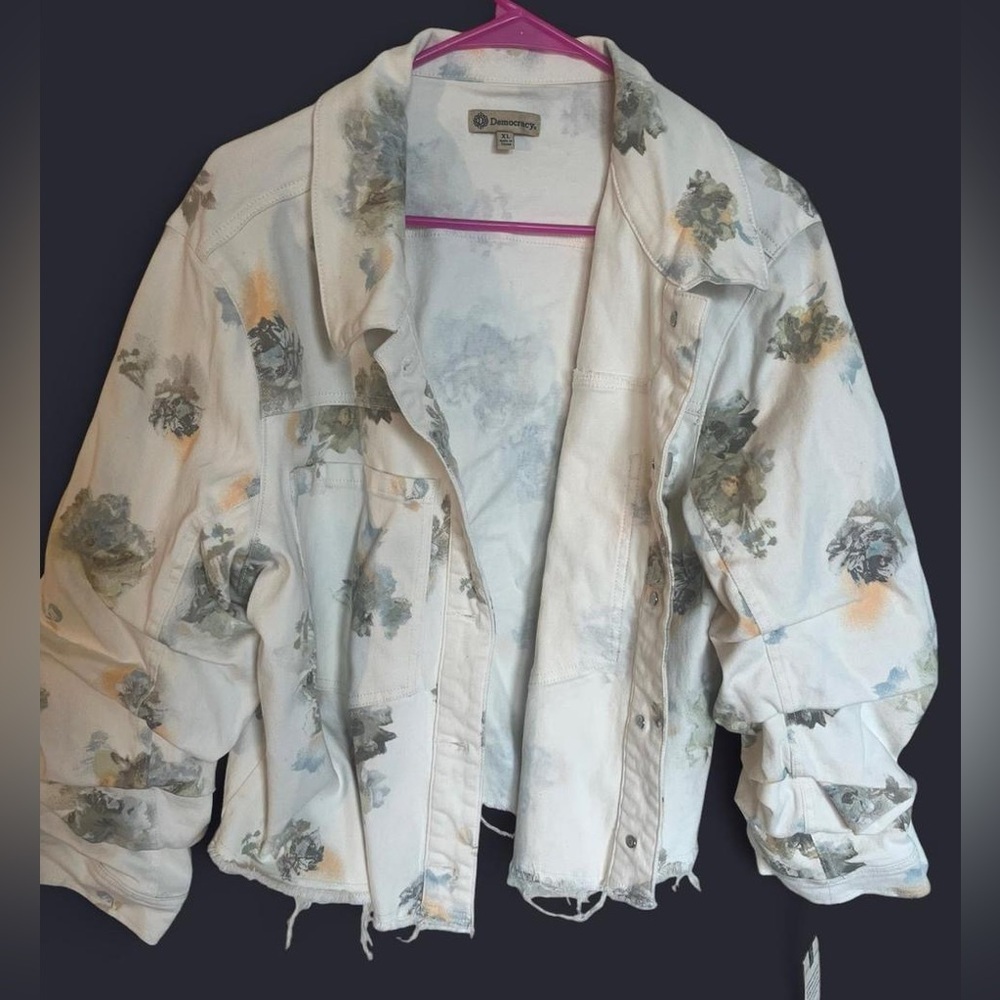 Democracy Women's Floral Jean Jacket -